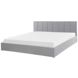 Beliani Ottoman Bed Fabric Dreux 180 X 200 Cm (Eu Super King) Light Grey - thumbnail 6