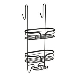 Showerdrape Dante Black 2 Tier Over Door Hook Door Shower Caddy - thumbnail 3