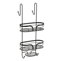 Showerdrape Dante Black 2 Tier Over Door Hook Door Shower Caddy - thumbnail 1