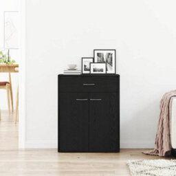 Berkfield Black Oak Sideboard 60X30X75 Cm Made Of Engineered Wood - thumbnail 4