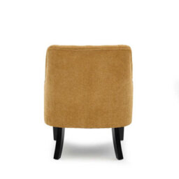 Compact Chenille Gold Accent Chair With Buttons Lydia - Classic Fabric Armchair, Doorstep Delivery - thumbnail 6