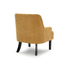 Compact Chenille Gold Accent Chair With Buttons Lydia - Classic Fabric Armchair, Doorstep Delivery - thumbnail 5