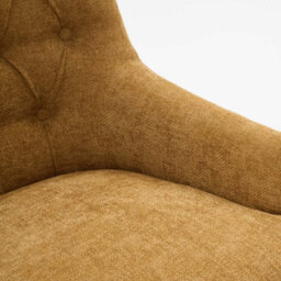 Compact Chenille Gold Accent Chair With Buttons Lydia - Classic Fabric Armchair, Doorstep Delivery - thumbnail 7
