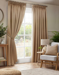 Luxury Living Adiso Pencil Pleat Taped Top Curtains Latte - thumbnail 1