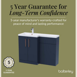 Balterley Left-Hand Bathroom Vanity And Wc Unit Combination With Basin - 1100mm - Satin Dark Blue With Copper Handles - thumbnail 6