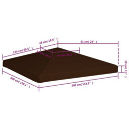 Vidaxl Gazebo Top Cover 310 G/m² 3X3 M Brown - thumbnail 8