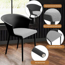 4Pcs/set Dining Chairs Set Plastic Seat Padded Seat Home Dining Room Restaurants - thumbnail 5