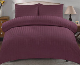 TheWhiteWater Limited Duvet Cover Set Seersucker Single/double/king/super King Bedding Set - Duvet Cover + Matching Pillowcase - Purple - thumbnail 3