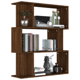Berkfield Book Cabinet/room Divider Brown Oak 80X24X96 Cm Engineered Wood - thumbnail 4