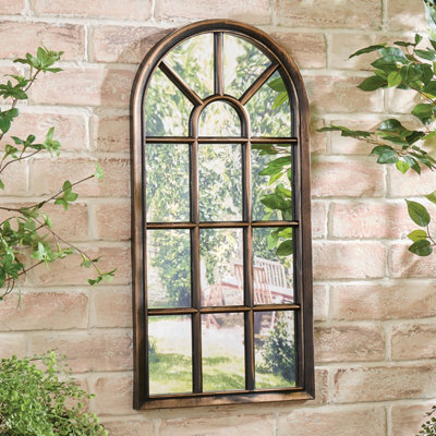 Gainsborough 70Cm Arched Garden Mirror, Antique Bronze Effect, Weatherproof Outdoor Wall Decor - image 1