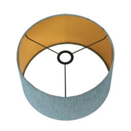 Pacific Lifestyle 40Cm Duck Egg Slubbed Faux Silk Gold Lined Cylinder Lampshade Soft Blue Table Floor Lamp Shade - thumbnail 4