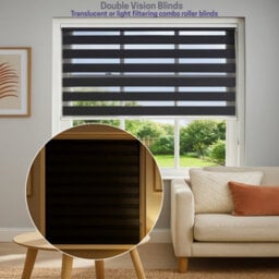 Furnished Day And Night Roller Blinds - White Striped Roller Shades For Windows And Doors (W)65Cm (L)165Cm - thumbnail 3