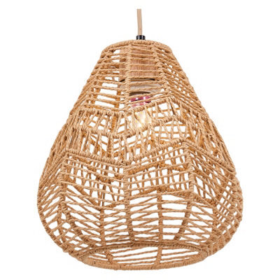 Komore Rattan Boho Pendant Light Household Hanging Lighting Fixture,e27 - image 1