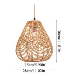 Komore Rattan Boho Pendant Light Household Hanging Lighting Fixture,e27 - thumbnail 8