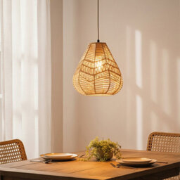 Komore Rattan Boho Pendant Light Household Hanging Lighting Fixture,e27 - thumbnail 4