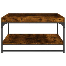 Walplus Coffee Table Smoked Oak 80X80X45 Cm Engineered Wood And Iron - thumbnail 5