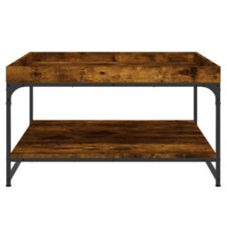 Walplus Coffee Table Smoked Oak 80X80X45 Cm Engineered Wood And Iron - thumbnail 4