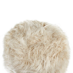 Wyld And Coco Light Beige Faux Fur Pouffe 70 X 70 Cm With Removable Cover - thumbnail 4