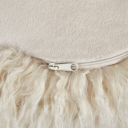 Wyld And Coco Light Beige Faux Fur Pouffe 70 X 70 Cm With Removable Cover - thumbnail 5