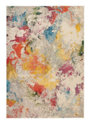Ivory/multi Rug, 6mm Thick Stain-Resistant Graphics Rug, Abstract Modern Rug For Bedroom, & Dining Room-119Cm X 180Cm - thumbnail 1