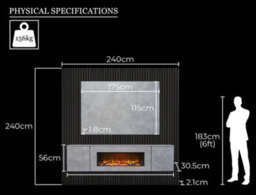 Acantha Orion Xo Electric Floating Media Wall Suite In Concrete Effect With Tv Board & Black Oak Wall Panels - thumbnail 7