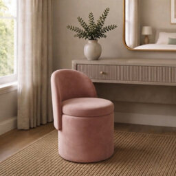 Garden Greatness Blush Versatile Velvet Storage Ottoman Chair - thumbnail 1