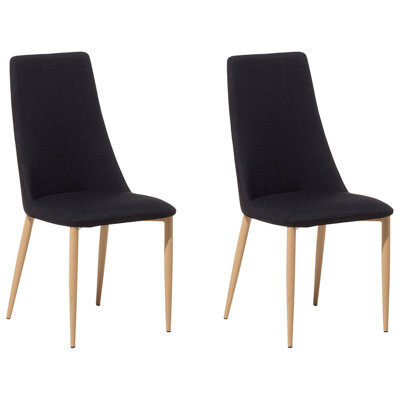 Beliani Set Of 2 Dining Chairs Clayton Fabric Black - image 1
