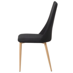 Beliani Set Of 2 Dining Chairs Clayton Fabric Black - thumbnail 6