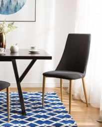 Beliani Set Of 2 Dining Chairs Clayton Fabric Black - thumbnail 2