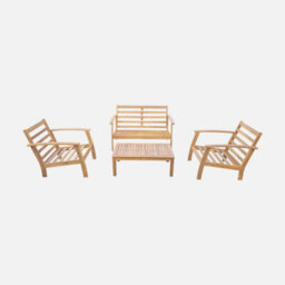 Sweeek - 4-Seater Wooden Garden Sofa Set Natural 123X82.7X74.6 Cm - Ushuaia - thumbnail 6