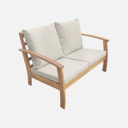 Sweeek - 4-Seater Wooden Garden Sofa Set Natural 123X82.7X74.6 Cm - Ushuaia - thumbnail 2