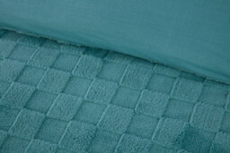 Rapport Home Luxury Check Teddy Polyester Fleece Duvet Cover Set With Pillowcase - thumbnail 2