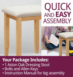 Hallowood Furniture Aston Dressing Stool - thumbnail 7