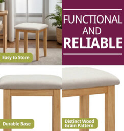 Hallowood Furniture Aston Dressing Stool - thumbnail 4