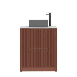 Royal Bathrooms Avenza 800mm Terracotta Clay Floor Standing Countertop Bathroom Vanity Unit 2 Drawer With Art Square Basin - thumbnail 6