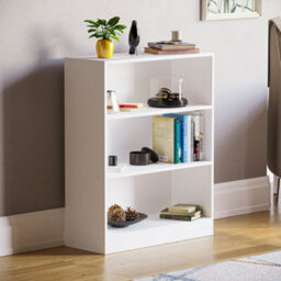 Lassic Vida Designs Cambridge White 3 Tier Low Bookcase Freestanding Shelving Unit (H)750mm (W)600mm (D)240mm - thumbnail 1