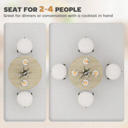 Homcom 80Cm Round Dining Table, Industrial Kitchen Table With Steel Legs - thumbnail 4