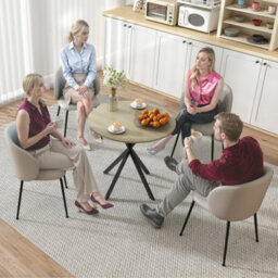 Homcom 80Cm Round Dining Table, Industrial Kitchen Table With Steel Legs - thumbnail 7