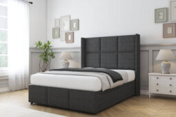 "Sloomy Beaumont Graphite Dumfries Divan Bed With Mattress No Drawers With 54"" Wingback & 12"" Footboard 3' Single" - thumbnail 2