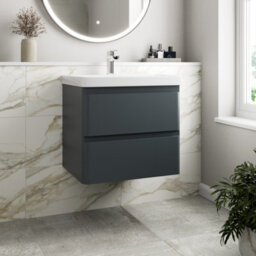 Aveli Wall Mounted Bathroom Vanity Unit Basin Sink Storage Furniture Cabinet 600 Grey