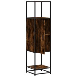 Walplus Highboard Smoked Oak 35.5X35X139 Cm Engineered Wood And Metal - thumbnail 5
