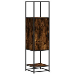 Walplus Highboard Smoked Oak 35.5X35X139 Cm Engineered Wood And Metal - thumbnail 2