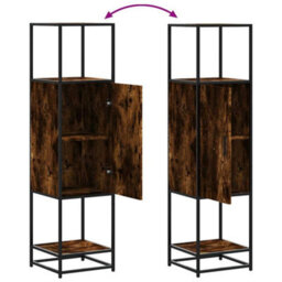 Walplus Highboard Smoked Oak 35.5X35X139 Cm Engineered Wood And Metal - thumbnail 8
