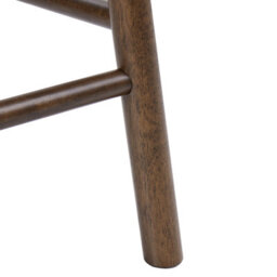 Wyld And Coco Boucle Two-Piece Brown-Green Bar Chairs Set - Supportive Backrest, Rubberwood Frame, Lacquered Finish - thumbnail 9