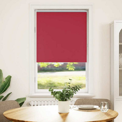 Berkfield Roller Blind Blackout Red 65X150 Cm Fabric Width 60.7 Cm Polyester - image 1