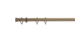 Lister Cartwright 28mm Antique Brass Fixed Metal Curtain Pole Set Rings With Stopper Finial(300 Cm) - thumbnail 1
