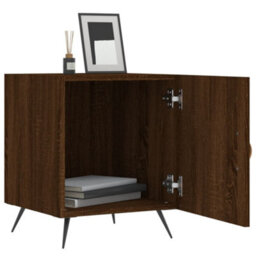 Berkfield Bedside Cabinets 2 Pcs Brown Oak 40X40X50 Cm Engineered Wood - thumbnail 3
