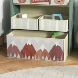 Zonekiz Kids Storage Unit With 6 Boxes, Childrens Toy Storage Organiser, Green - thumbnail 9