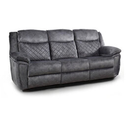 Furnishings For Less UK Brianna Grey Full Fabric Manual Reclining Sofa Suite - thumbnail 3