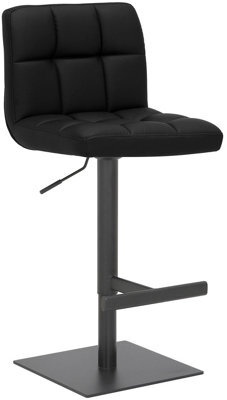 Lamboro Deluxe Allegro Bar Stool, Luxury Frame In Matt Black With Weighted Base , Kitchen Bar Stool, Black - image 1